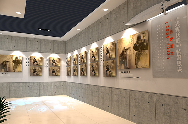 武漢企業(yè)展廳設(shè)計案例-武漢市公安局特警支隊展廳設(shè)計方案-東方旗艦