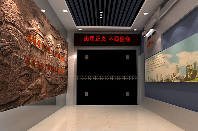 武漢企業(yè)展廳設(shè)計案例-武漢市公安局特警支隊展廳設(shè)計方案-東方旗艦
