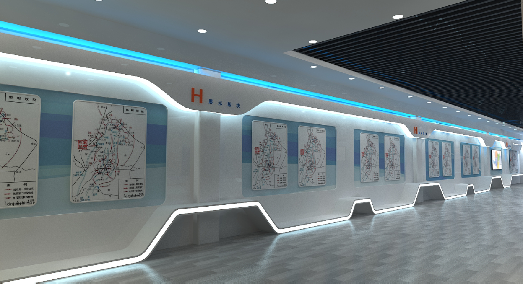 東方旗艦企事業(yè)單位展廳案例-3220部隊成果展廳設計